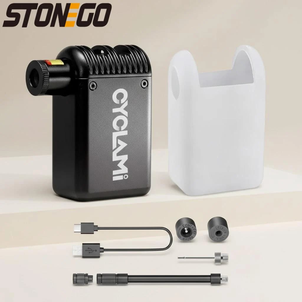 STONEGO Pompa elettrica per bici, pompa ad aria portatile ad alta pressione, mini gonfiatore per pneumatici di biciclette, pompa gonfiabile, accessori per ciclismo