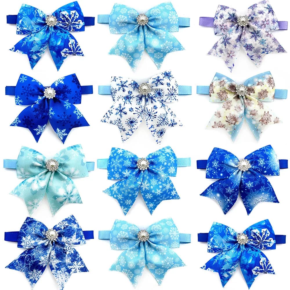 50/100 pz Stile Inverno Piccolo Cane Papillon Pet Dog Toelettatura Prodotto Fiocco di Neve Cani Papillon Prodotti Per Toelettatura Accessori Per Piccoli Cani