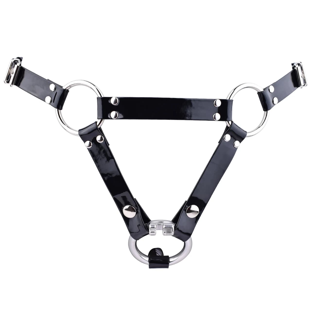 Cintura FRRK PU-02 con anelli per pene K-03 per gabbia di castità con serratura incorporata FRRK
