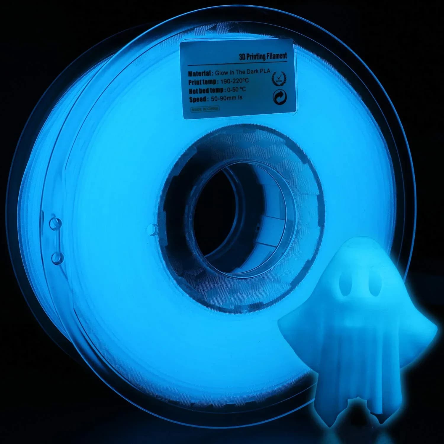 3D Printer Filament Light Sublimation Material PLA that shines in the dark from 1.75 mm for 3D printing Glow Red Firefly Green