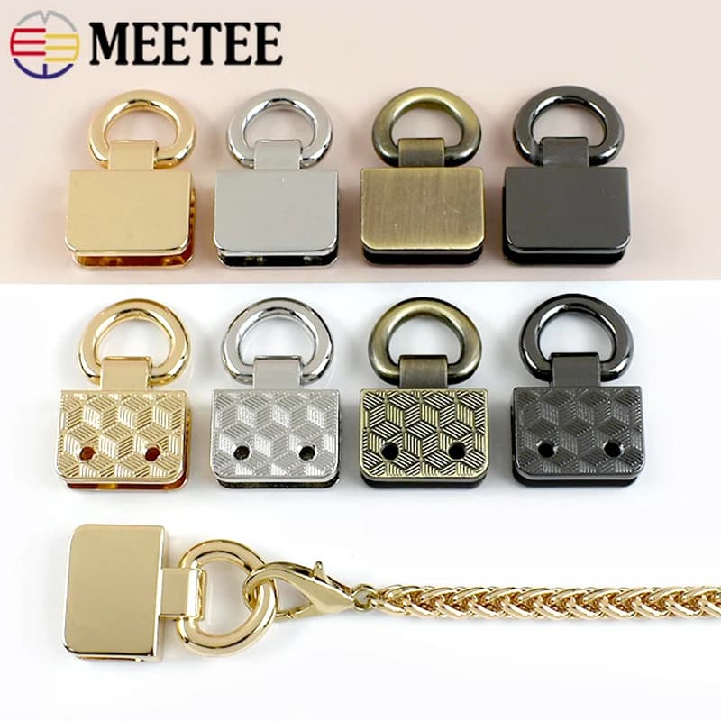 2/4 pezzi Meetee 32x19mm clip laterale in metallo fibbia borsa tracolla D anello connettore borsa da donna gancio a vite decorazione accessori hardware