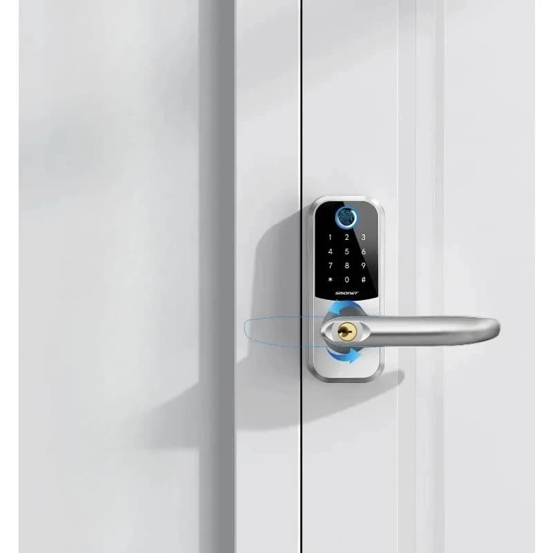 # Per serratura per porta d'ingresso senza chiave con maniglia Serrature per porte intelligenti con impronta digitale con tastiera, serratura per porta anteriore Bluetooth, biometrica e