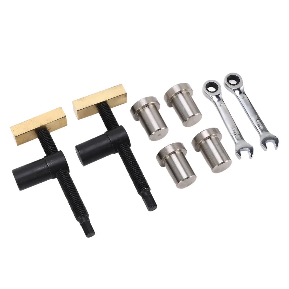 Set of 8 stainless steel counter clamps, brass, 20 mm, fast locking tool, fixed clamp, table clamp