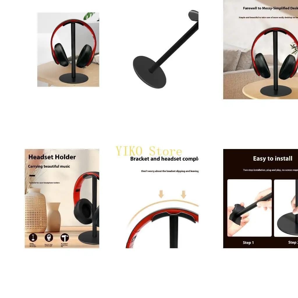 K32C Supporto per cuffie staccabile con base antiscivolo Supporto da tavolo per display per auricolari