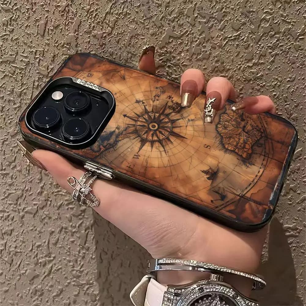 Retro old patterned phone case for IPhone 17 16 15 14 Plus 13 12 11 Pro Max X Xs XR 8 7 Anti-fall and shockproof rear cover