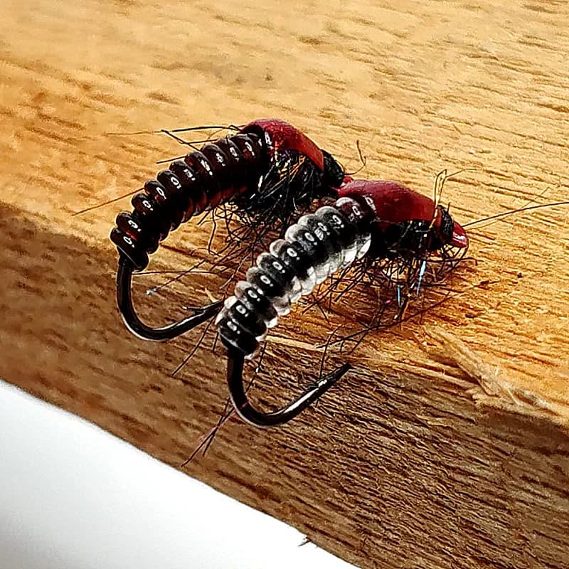 6/10 pezzi # 10 Ninfa Fly Trota Pesca a mosca Mosche Esche per insetti Ami da pesca Esche Materiale Piuma artificiale e rayon
