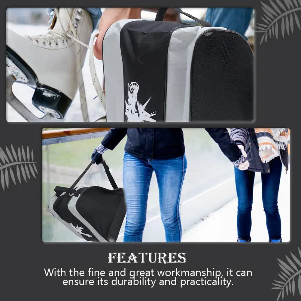 Borsa per Pattini a Rotelle in Tessuto Resistente, Design Elegante, Adatta alla Maggior Parte dei Pattini, Facile da Pulire, per Uso Esterno, Borsa per Pattinaggio su Ghiaccio, Custodia per Pattini