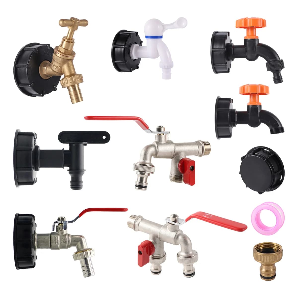 Connettori per rubinetti serbatoio IBC S60 filettatura grossa 1/2 '' 3/4 '' 16mm adattatori di accoppiamento acqua kit di rubinetti per valvola di ricambio da giardino