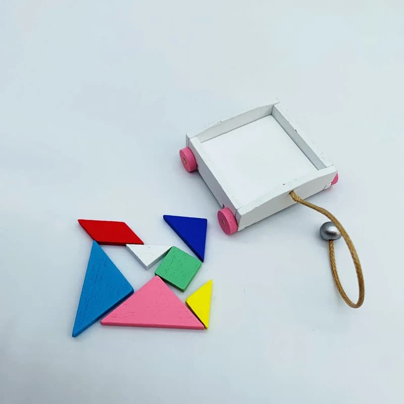 Dollhouse Mini Jigsaw Blocks articoli in miniatura fai da te Puzzle in sette pezzi Mini Trolley Set accessori per la casa delle bambole 1/12 giocattoli per bambole