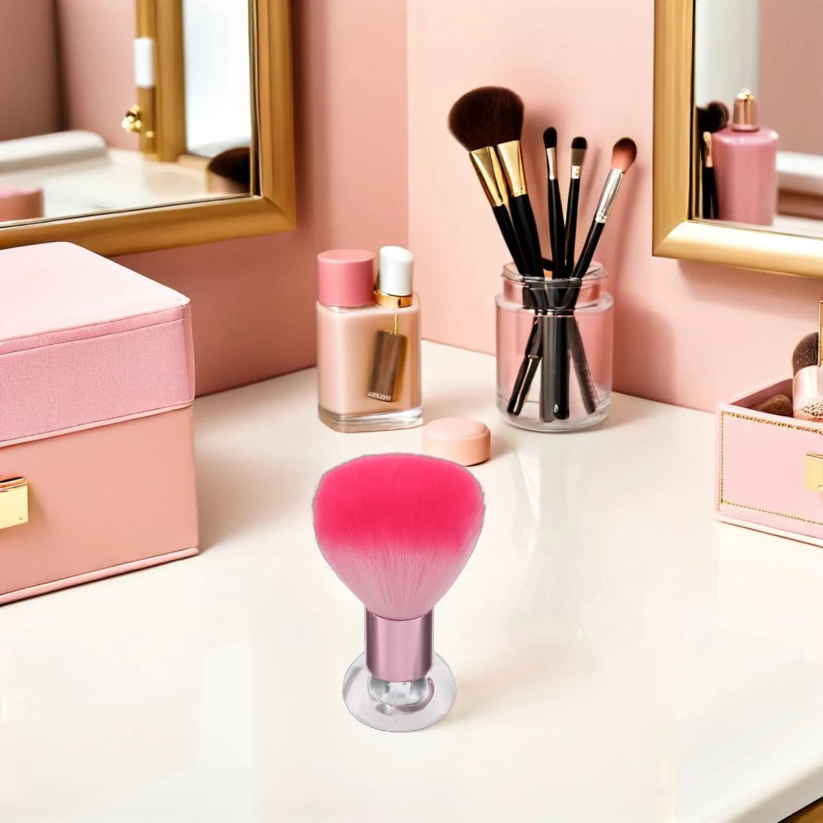 Luxury Synthetic Blush Brush Multi Functional Use for Foundation Concealer and Bronzer Non Irritating Easy Clean