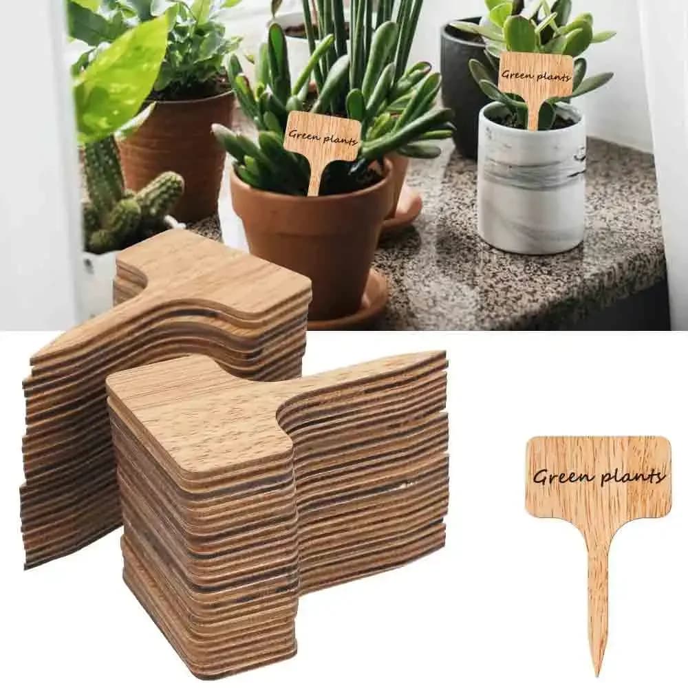 10/20/30PCS Type T Bamboo Plant Labels Ecological Plant Labels Garden Markers for Bonsai Seed Pot Herbal Flowers