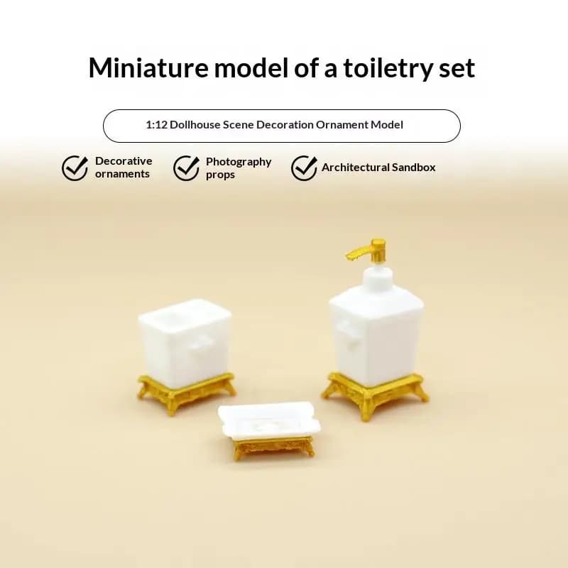 Mini Set Portaspazzolino per Casa delle Bambole in Scala 1:12, 3 Pezzi, Accessori Creativi per il Bagno per Giochi di Ruolo