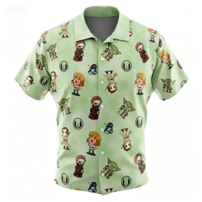 Cute Q-version Flower Shirt Series Anime Short Sleeved Shirt Men's Loose Street Style Versatile Summer Thin Shirt