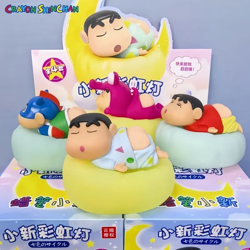 Anime Crayon Shin Chan Arcobaleno Luce notturna Scatola cieca Giocattolo Camera da letto per bambini Testa del letto Sonno Patting Luce Fidanzato Regalo di Natale