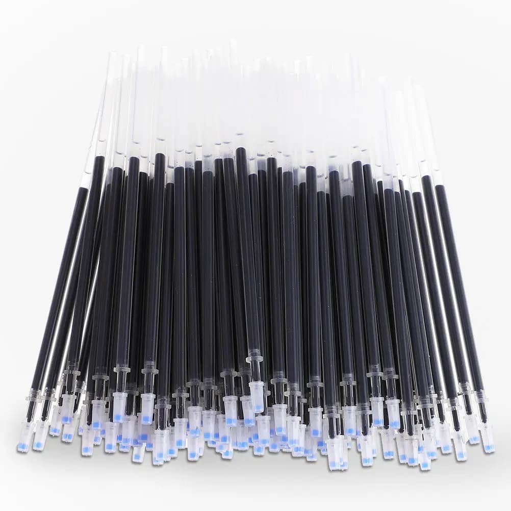 100 Pezzi Ricariche Professionali per Penne Gel, Inchiostro Neutro a Flusso Continuo, Ricariche Creative in Plastica Portatili per Cancelleria da Ufficio, Studio e Scuola
