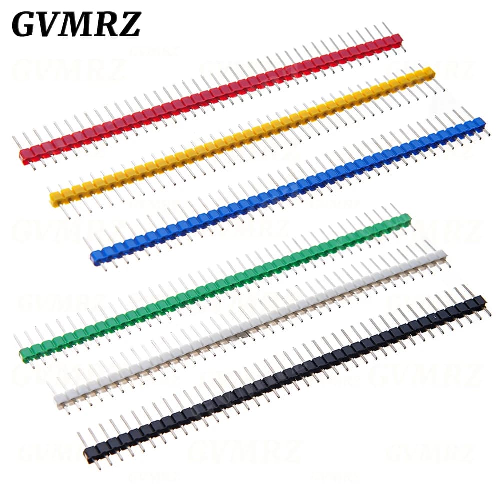 10 PZ 1X40Pin Breakable Pin Header 2.54mm Single Fila Male Header Connector PCB Spille Strip for Arduino Yellow Red Black