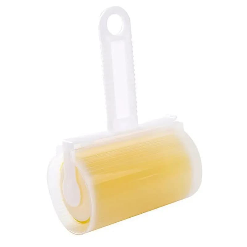 Rullo Adesivo Lavabile per Rimozione Pelucchi e Peli, Riutilizzabile e Portatile, Facile da Installare, Giallo