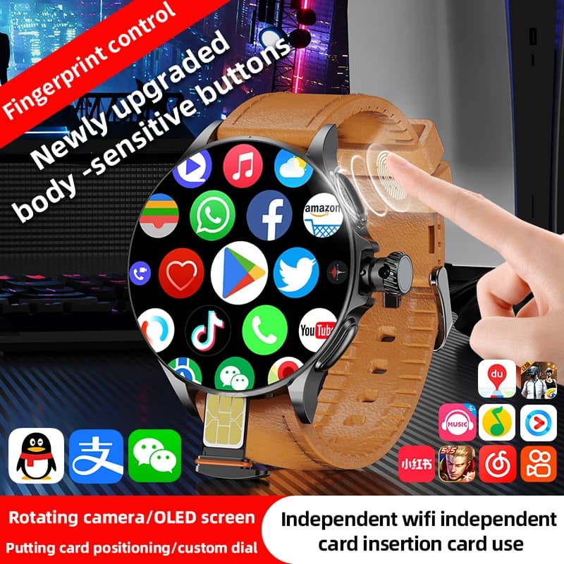 2025 Nuovo Android Astuto Della Vigilanza Degli Uomini GPS 4G/32G ROM di Archiviazione HD Doppia Fotocamera NFC 2G 4G SIM Card WIFI Wireless Veloce Accesso Alla Internet