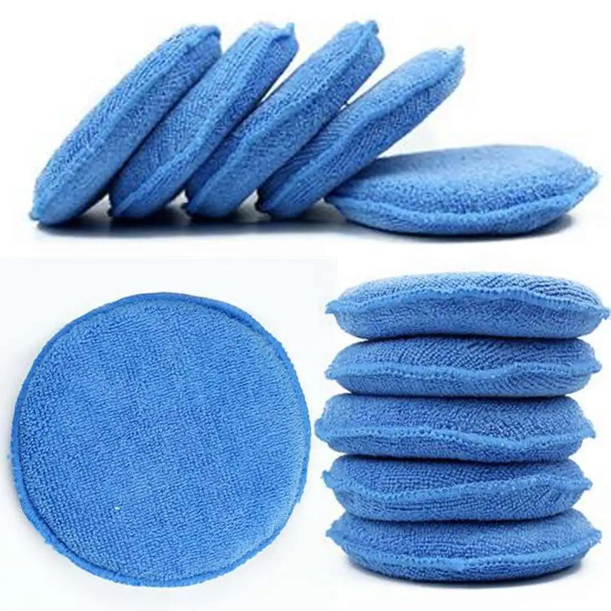 10 Pezzi Spugne per Lucidatura Auto, Applicatori Bifacciali per Pulizia e Dettaglio Auto, Blu
