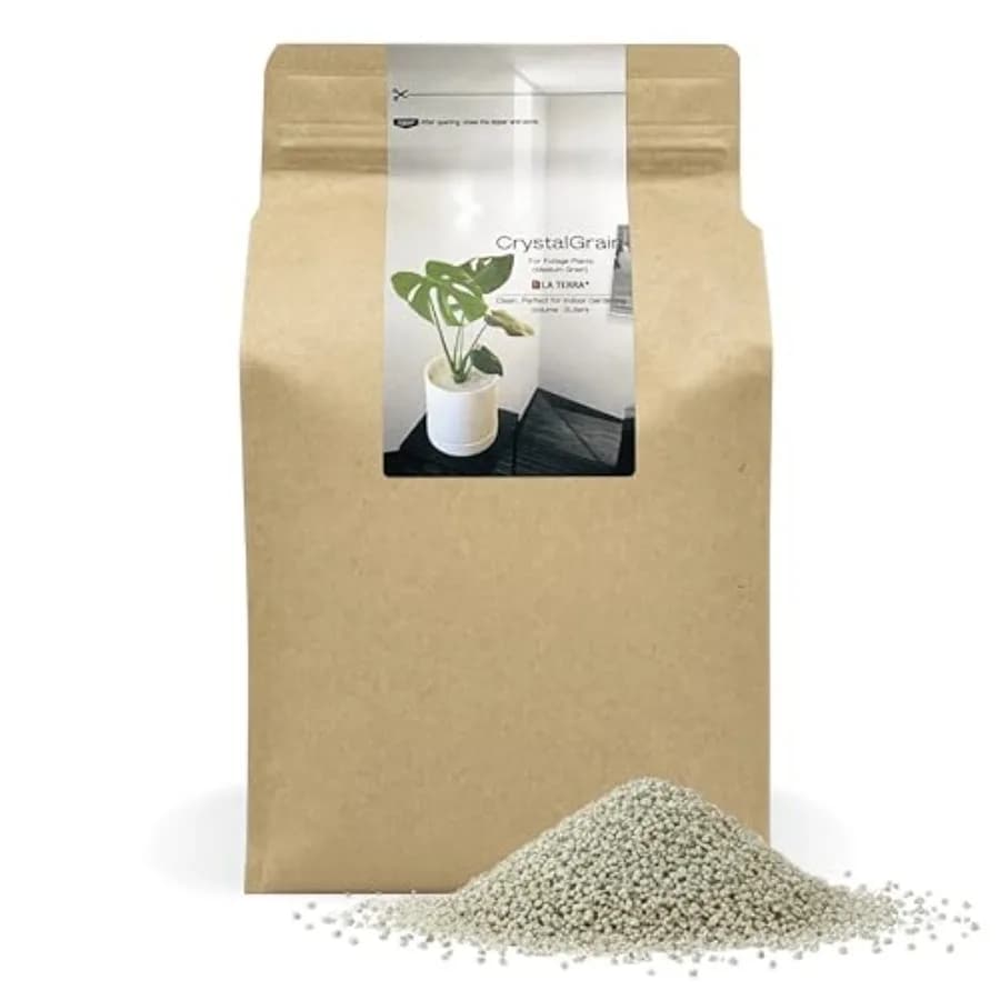 Crystal Grain Indoor Plant Soilless Growing Medium, Fine Grain for Small Pots, Semi-Permanent, 100% Inorganic and Odorless, Vis
