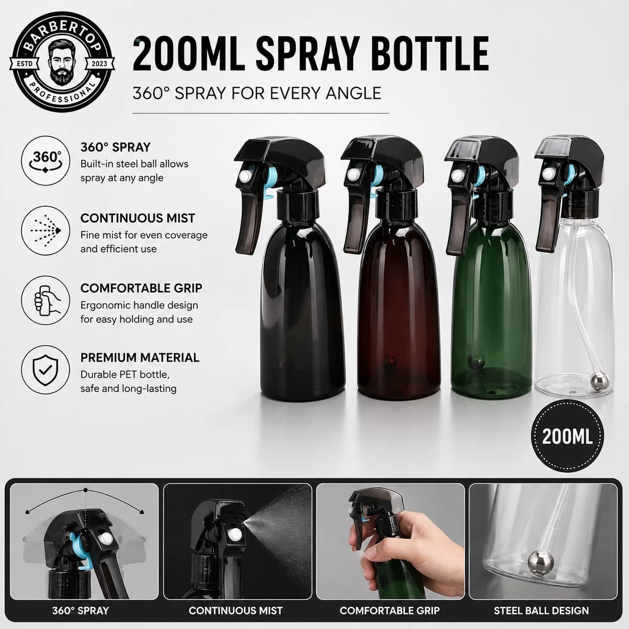 Spray Bottles With Ball Bearings Liquid Atomizer Hairdressing Refillable Bottle Salon Tools Fine Mist Water Sprayer
