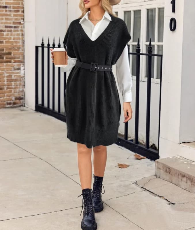 2025 Sweater Vest Spring Autumn Warm Fashin Korean Soft Loose Knit Vest V-neck Knitwear Solid Pullovers Sweater Vest