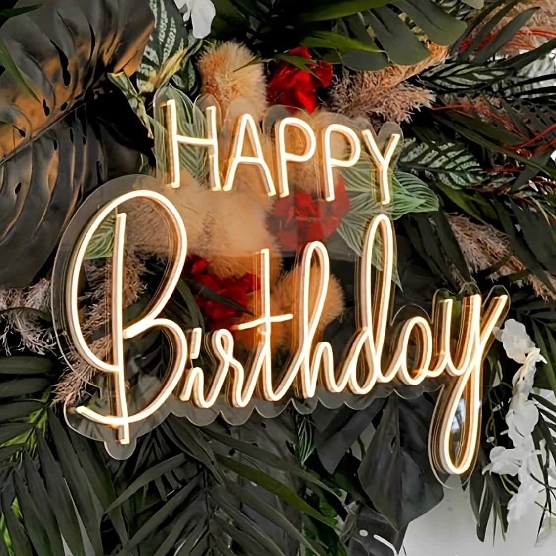 Insegna al Neon 'Buon Compleanno' | Decorazione da parete dimmerabile riutilizzabile con interruttore dimmer, ideale per decorazioni per feste, celebrazioni di compleanno