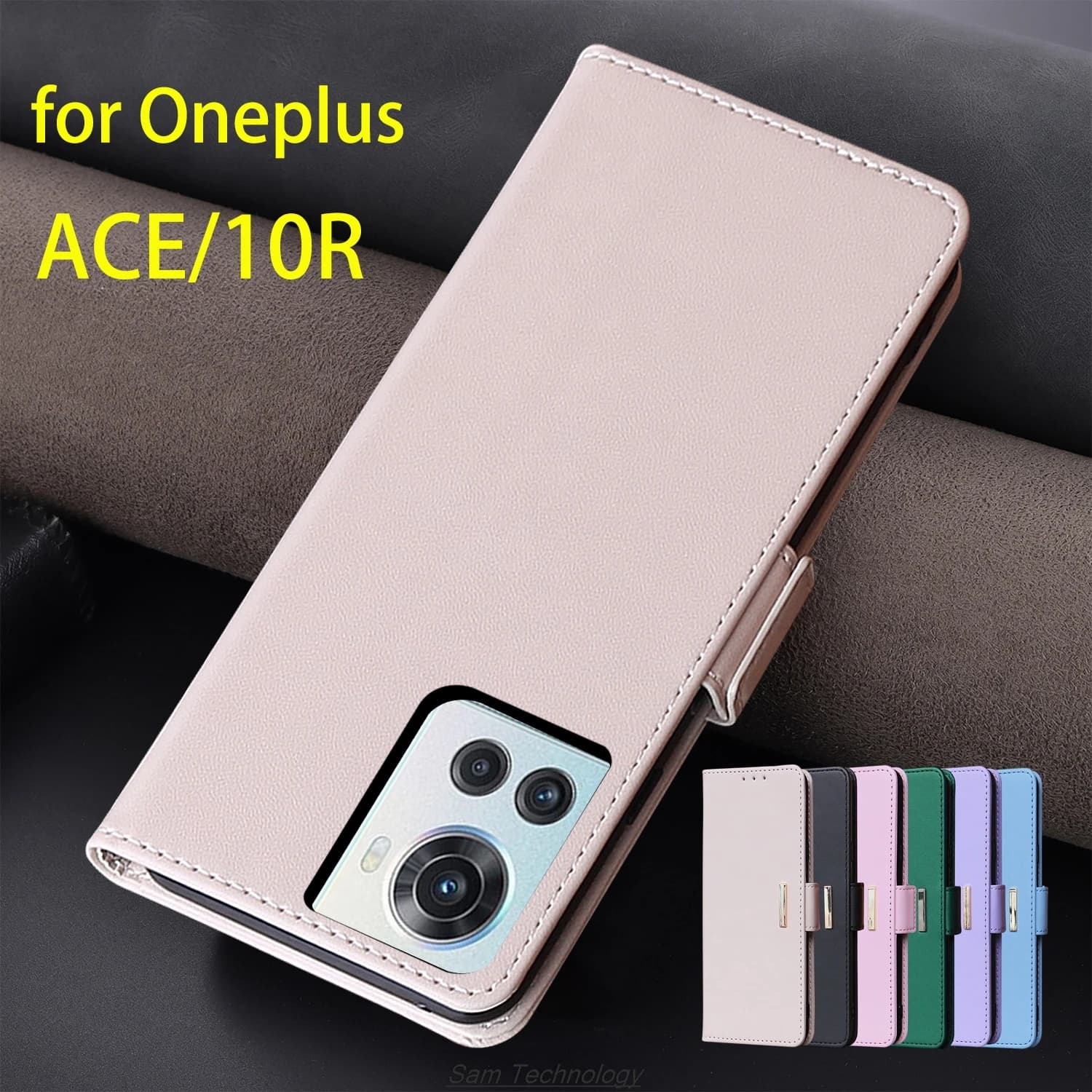 Custodia in pelle con fibbia magnetica per Oneplus ACE / One plus 10R Portafoglio RFID BLOCCO Flip Cover femminile Semplice Capa Fundas Coque