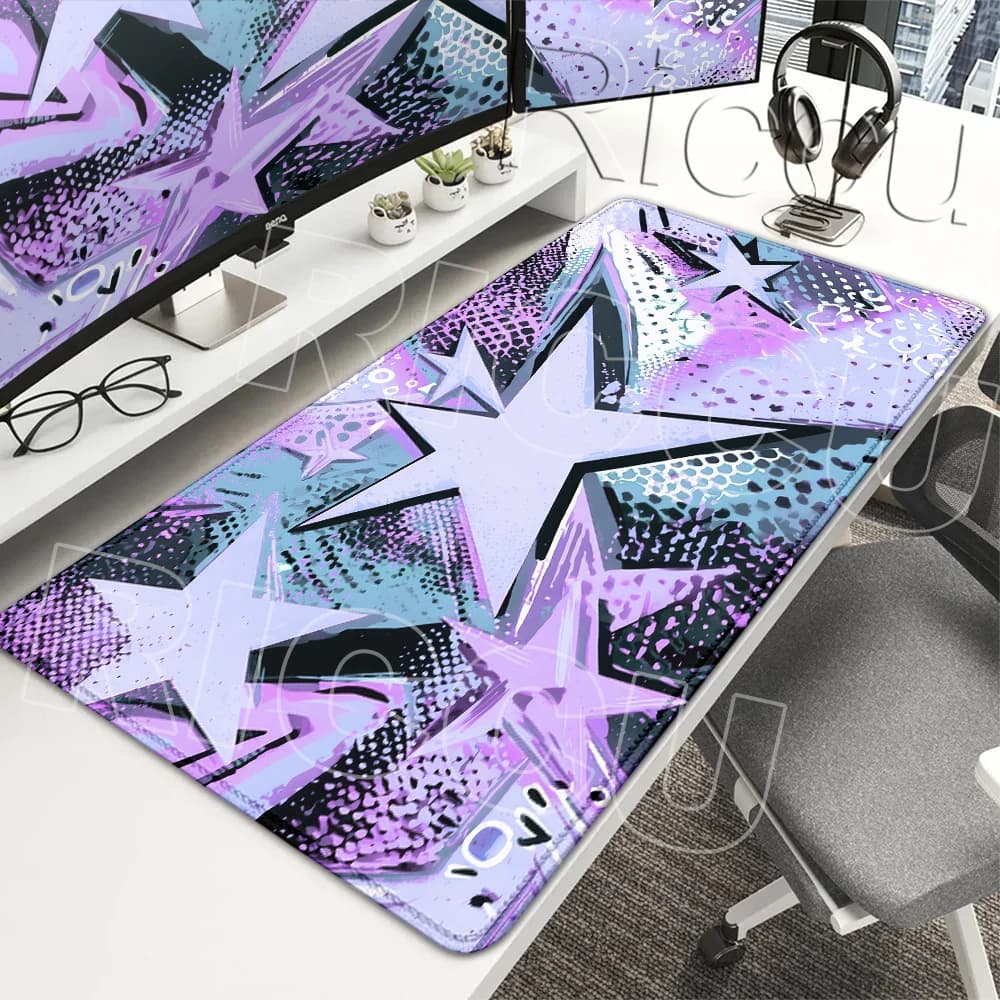 New HD Printing Abstraction Star Pattern Mouse Pads PC Gaming Computer Keyboard Accessories Anti-slip Extended Rubber Desk Mats