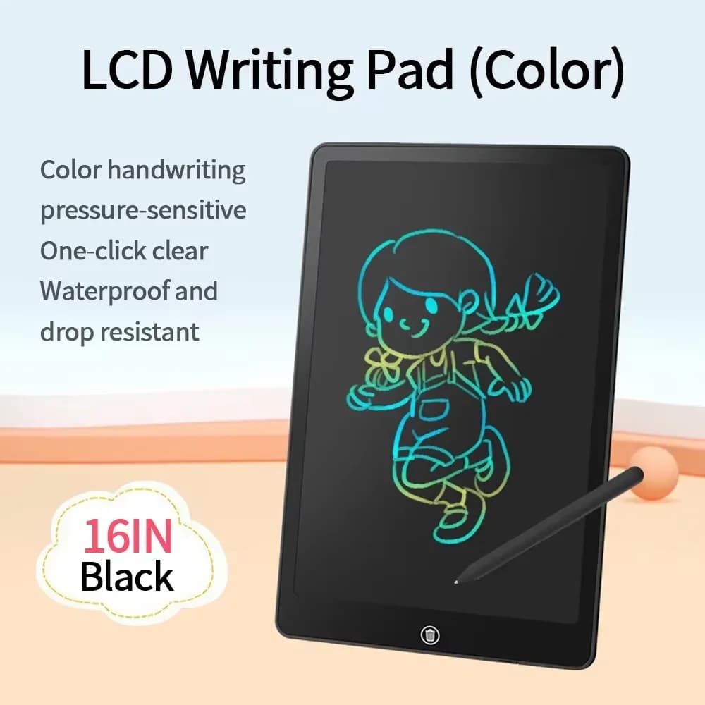 Tavoletta da disegno LCD colorata da 16 pollici Tavolo da disegno per bambini Graffiti Sketchpad Giocattoli Scrittura a mano Lavagna Tavolo da disegno Giocattoli per bambini