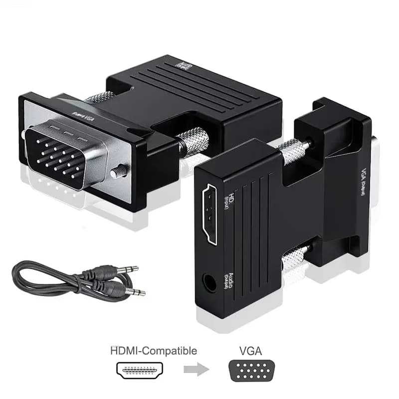 HDMI to VGA Converter HDMI to VGA Adapter with HDMI to VGA compatible HDMI to VGA audio cable for portable PCs