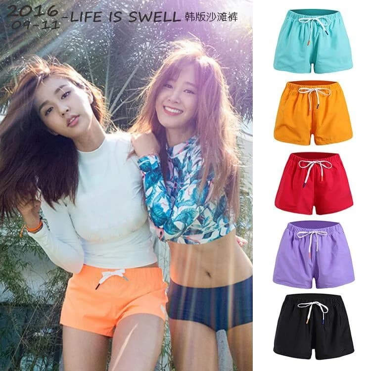 Summer Sport Leisure Fitness Color Beach Shorts Women Tight Slimming Swimming Hot Spring Surfing Quick Dry Underwear
