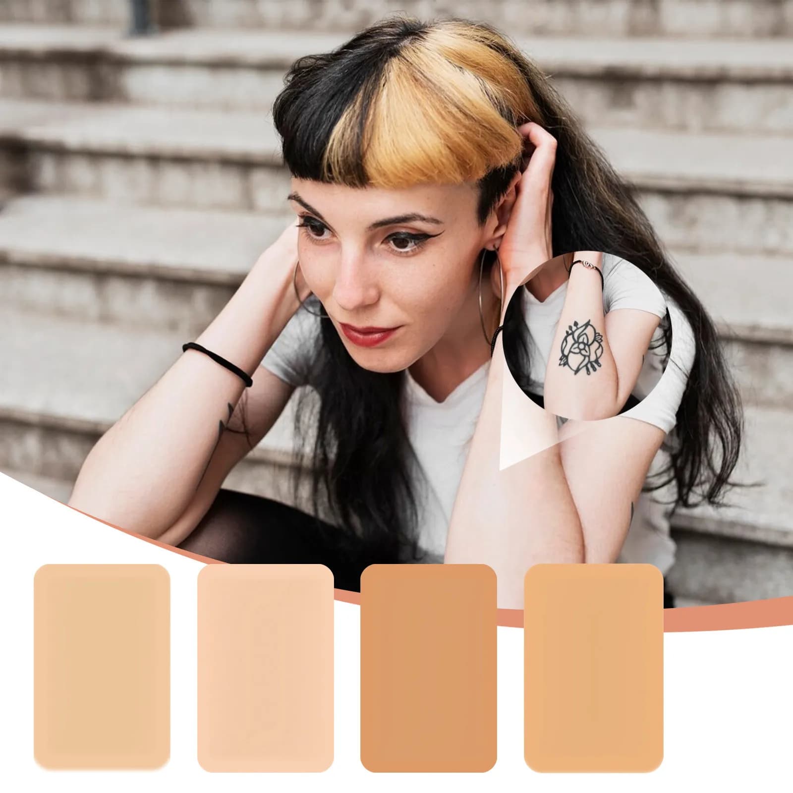 1pc adesivi correttore, nastro correttore efficace resistente al sudore e impermeabile, adesivi per copertura tatuaggio patch ultrasottile e traspirante