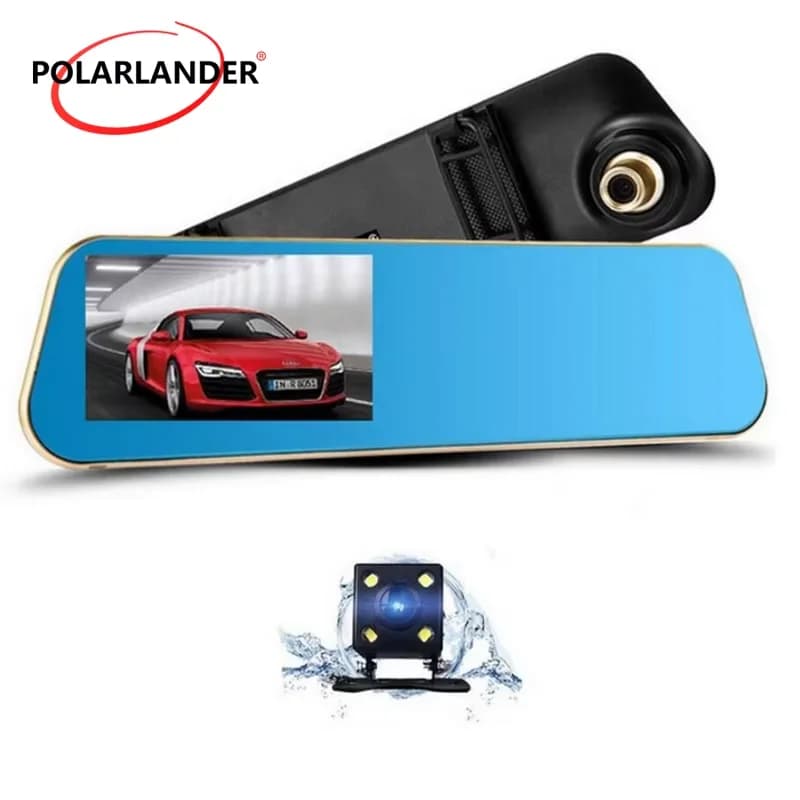 Auto DVR Dash Cam Doppia Lente Specchietto retrovisore 4.5 pollici Full HD 1080P Videoregistratore DVR Registratore Automatico Videocamera Dash Camera