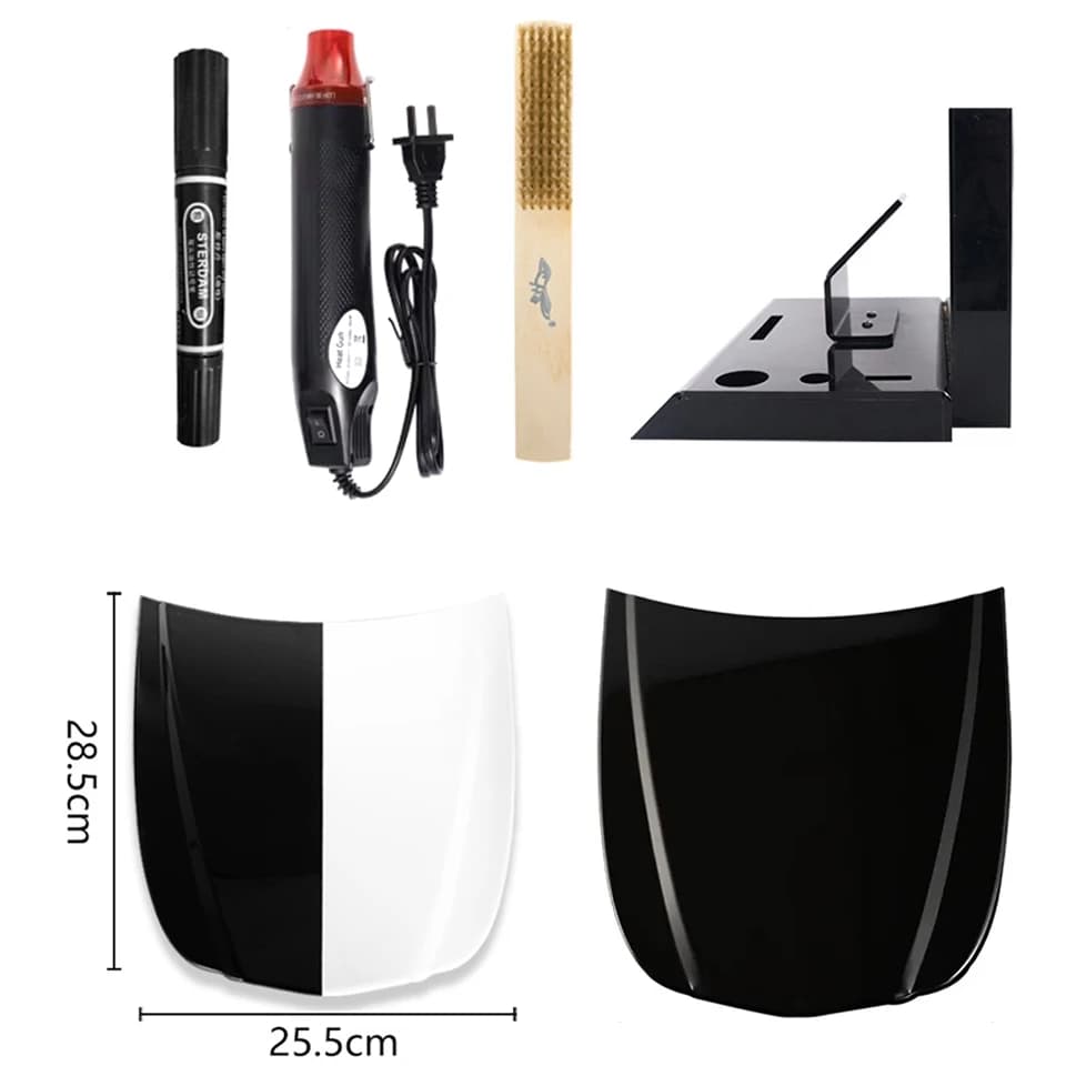 Kit di Strumenti Multifunzione per Test e Visualizzazione PPF con Pistola Termica, Supporto Dimostrativo per Prestazioni di Pellicole Trasparenti per Test di Riparazione Graffi MO-648BK
