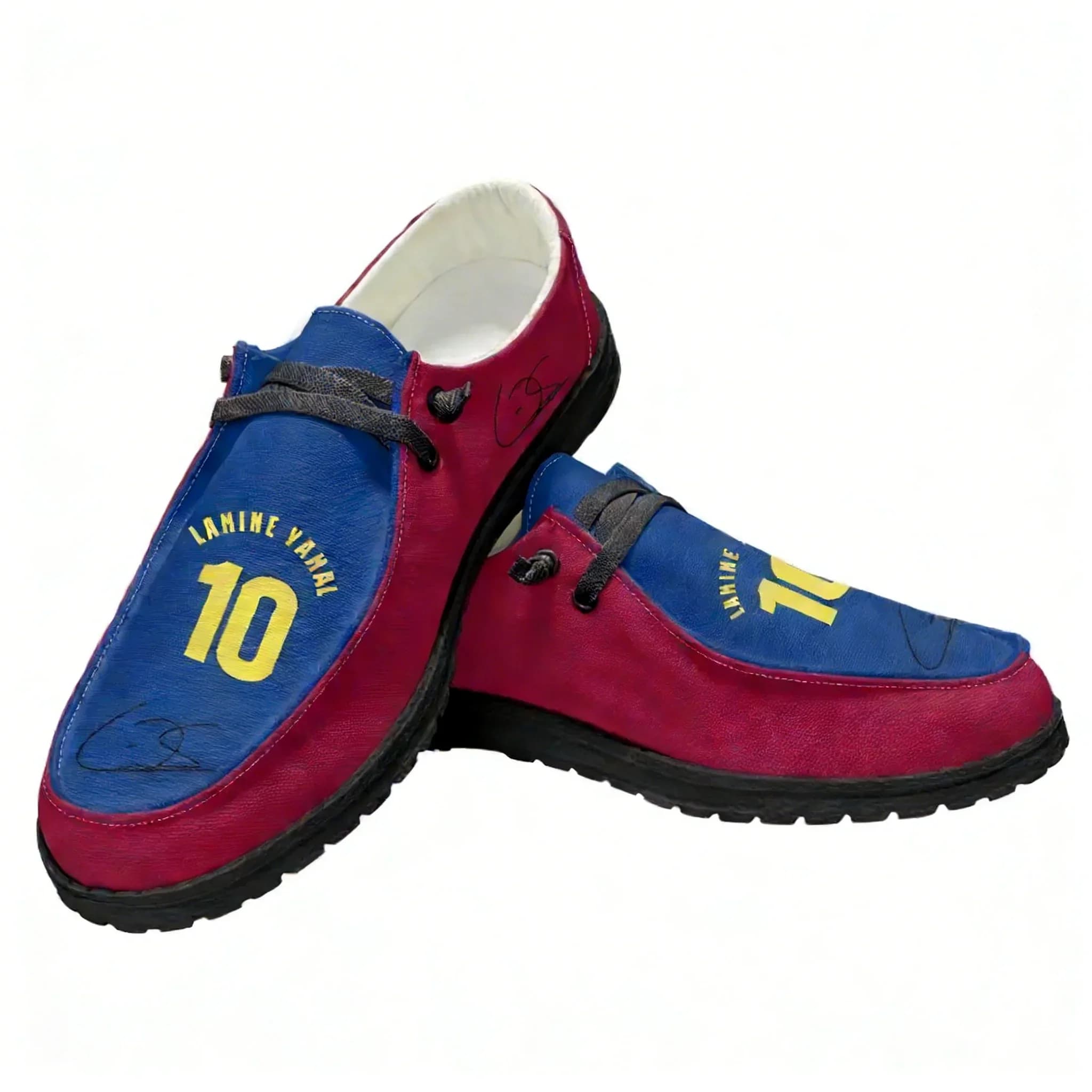 Mocassini Yamal N.10 per Uomo e Donna, Scarpe Casual Giovanili, Calzature Leggere e Piatte Ispirate alla Stella del Calcio Spagnola, Personalizzabili, Nere 2025