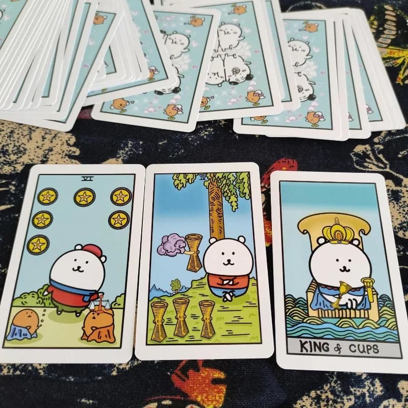 Cute Joke Bear Tarot Card Game Creative Tabletop Cartoon Tarot Cards Entertainment Poker Learning Card Deck Future Fortu