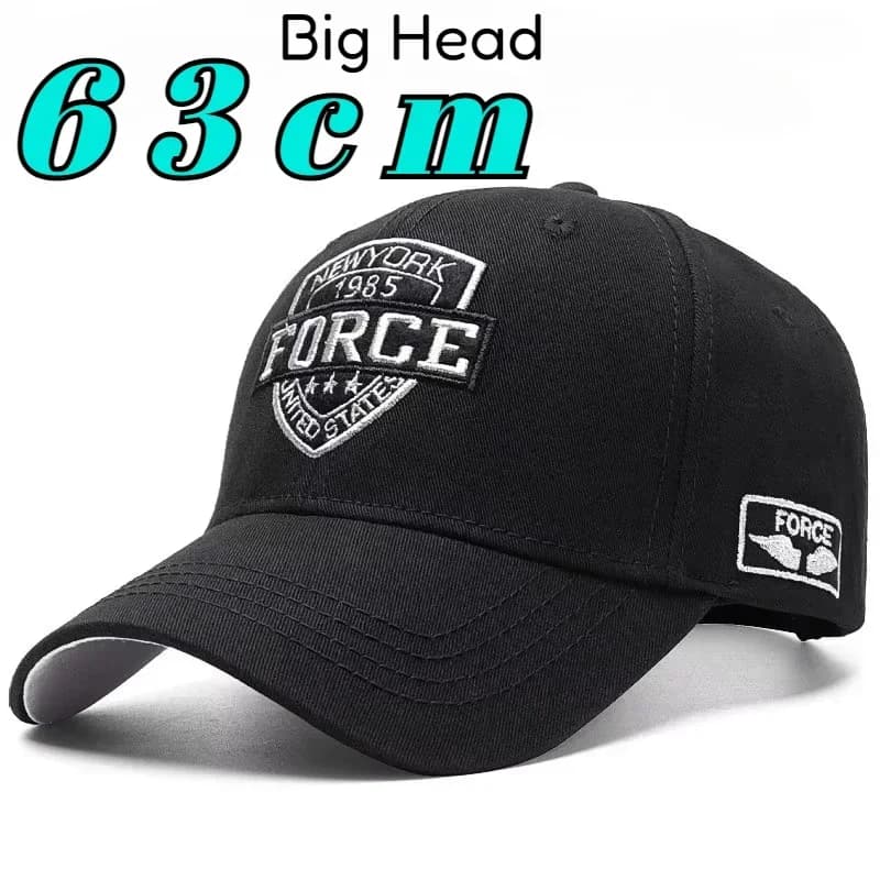 Berretti da baseball ricamati con lettera di grandi dimensioni 65 cm Parasole estivo Testa grande Cappellino snapback Cappello da sole per camionista con parte superiore rigida da uomo