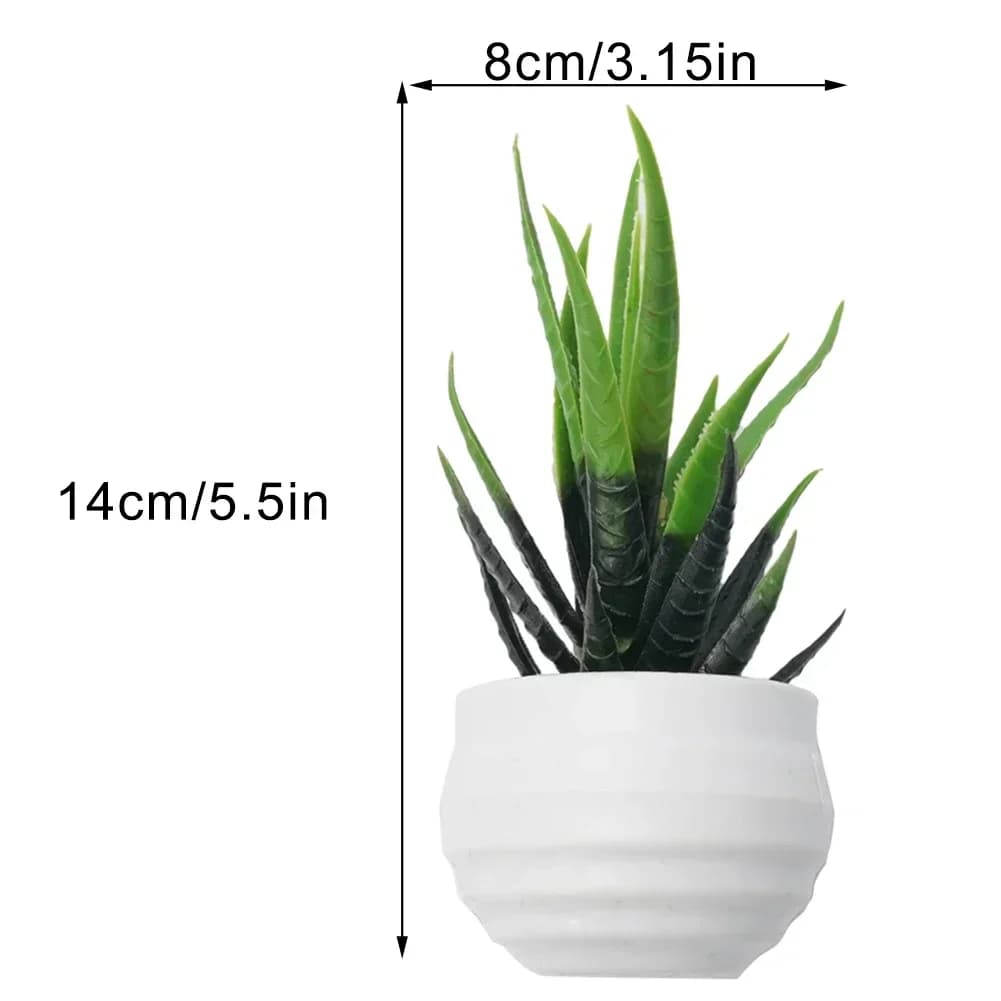 Realistic potted artificial plants for home office furniture - Realistic succulent plants and potted aloe - No maintenance required
