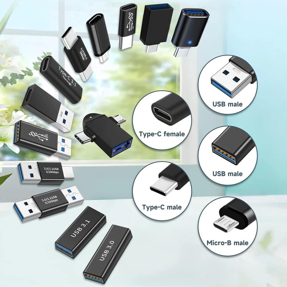 13Pcs USB 3.0 OTG Type C Adapter Set, USB-A Female Converter for Phone, Tablet, Laptop & More, USB-C to USB Adapter Kit