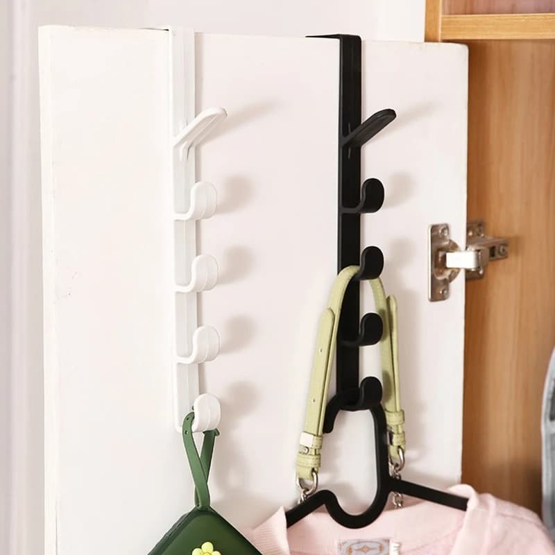 Set di 4 Ganci per Porta, Perfetti per Organizzare Bagni, Camere da Letto e Armadi, Dotati di Pratici Ganci Portaoggetti