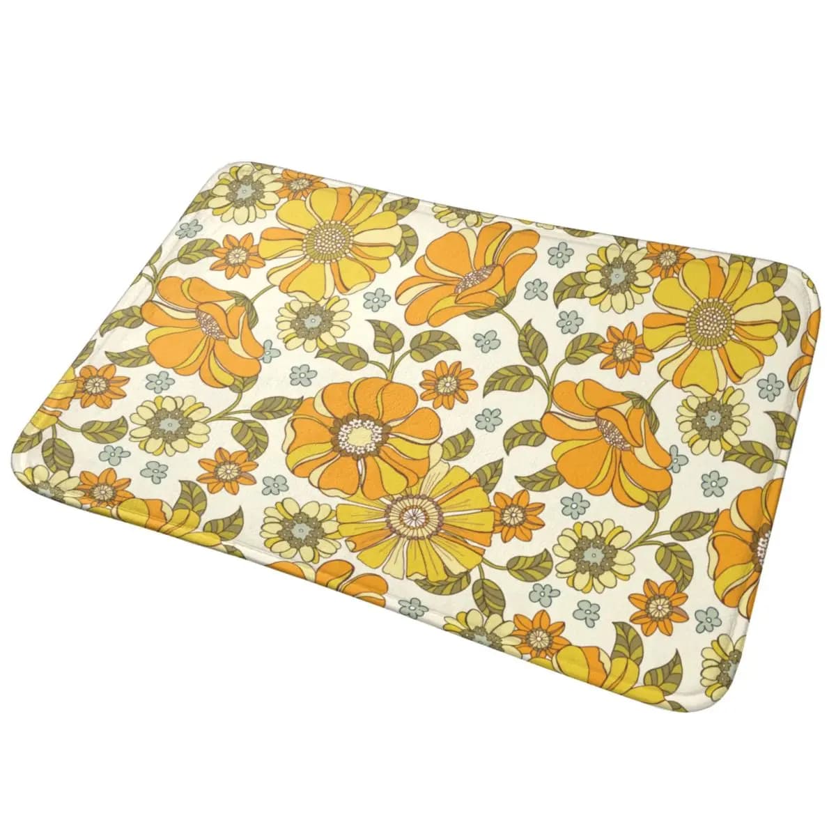 Tappetino da bagno floreale in stile nostalgico tappetino da bagno antiscivolo tappetino assorbente morbido per bagno 60x40