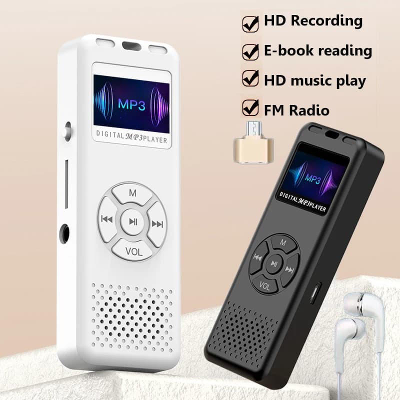 Mini Pocket MP3 Player Portable Hifi Sound Walkman Built-in Speaker Max 64GB TF Card Music Player Support Recording FM Ebook