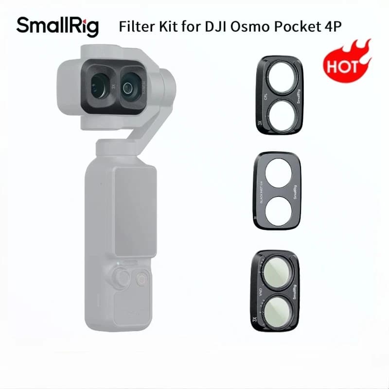 SmallRig 6649 Filter Kit for DJI Osmo Pocket 4P with CPL Filter 1/4 Black Diffusion / VND1-5 Filter, Glass Multi-Layer Coatings