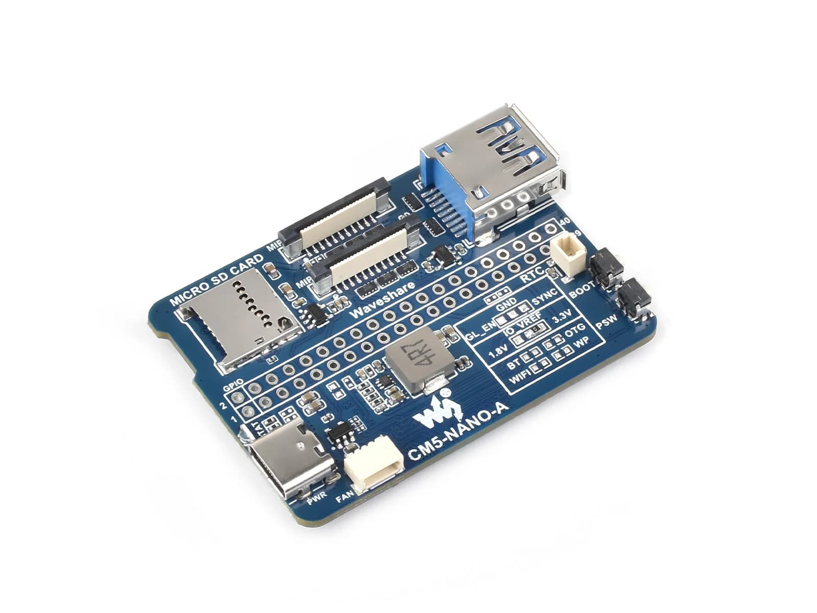CM5-NANO-A, scheda base an (A) per modulo di elaborazione Raspberry Pi 5, stessa dimensione del CM5