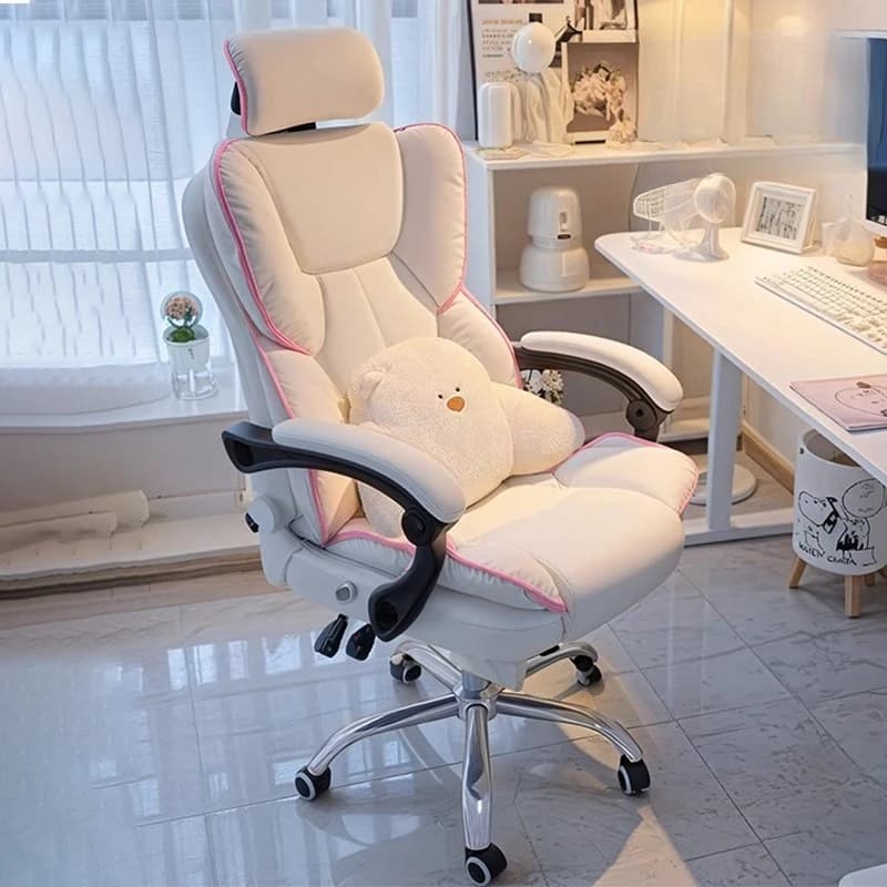 Sedia da Gaming per Casa, Divano Reclinabile per Camera da Letto, Sedia Ergonomica da Ufficio con Schienale, Arredamento per Soggiorno, Sedia Girevole con Cuscino in Lattice