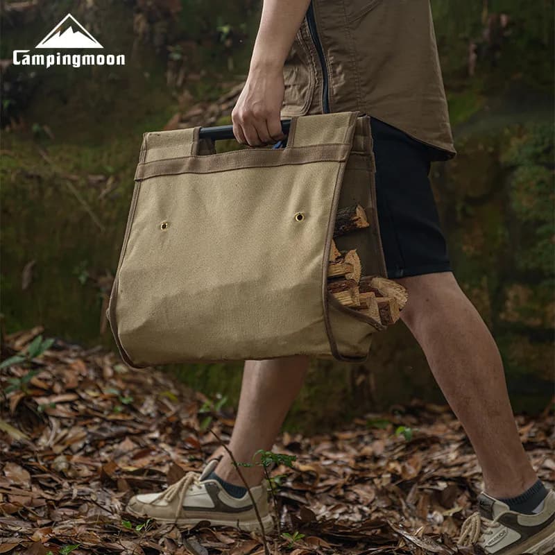 B-285 Series Outdoor Camping Wear Resistant Canvas Bag - Portable Firewood Storage and Organization Bag