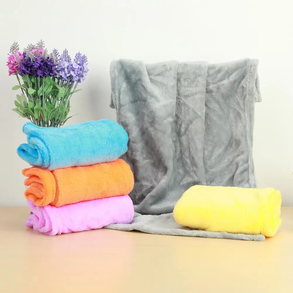 Coperte in pile corallo soffice inverno universale asciugamano da bagno assorbente in tinta unita copridivano in tinta unita coperte morbide e calde spesse