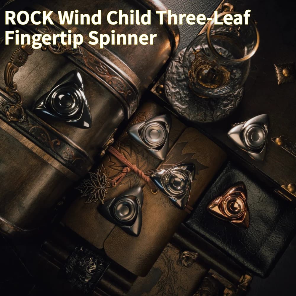 ROCK EDC Wind Child Three-Leaf Mechanical Metal Speed-Up Fidget Spinner Giocattolo antistress