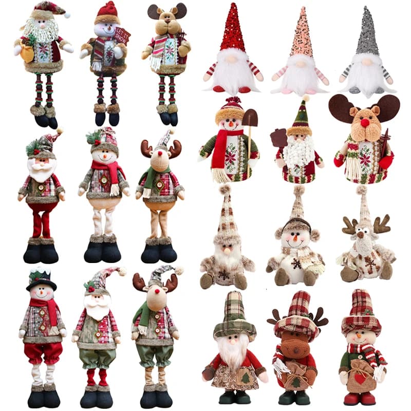 Natale Babbo Natale Pupazzo di neve-Reno Decorazione natalizia 2025 Gamba Tavolo Mantel Decorazione Bambole di peluche Regali di Natale per bambini Baby